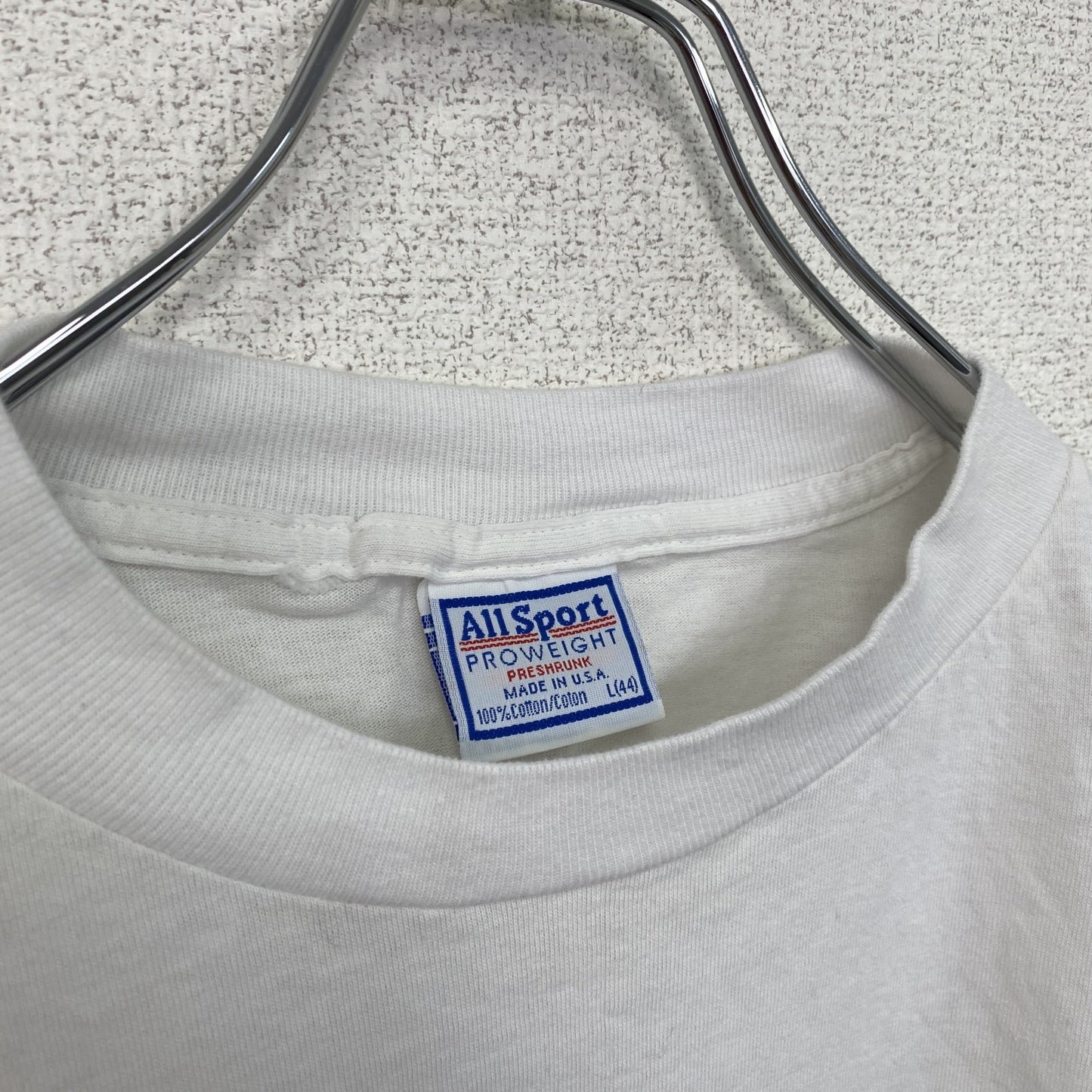 古着 used ALL Sport 半袖プリントTシャツ 90s シングルステッチ クローバー クルーネック ホワイト Lサイズ