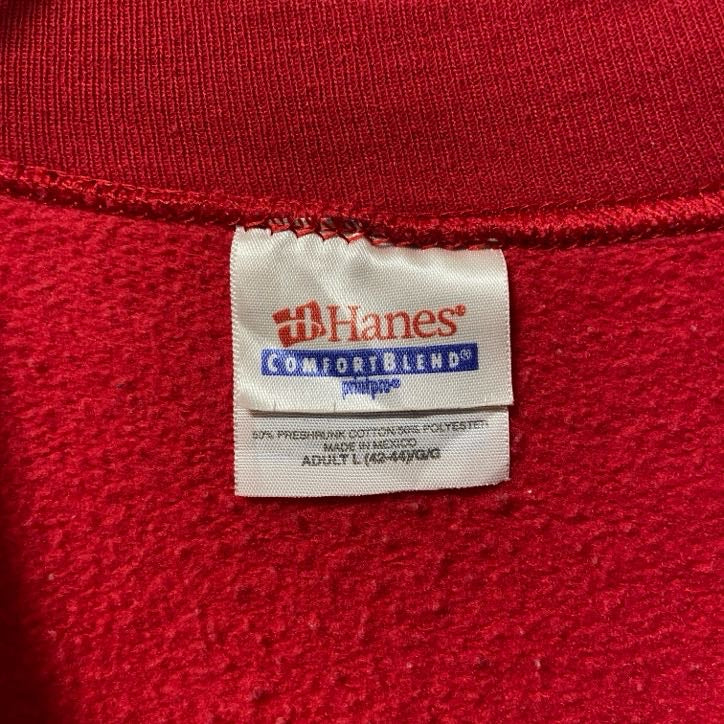 古着 used Hanes ヘインズ 長袖プリントスウェット トレーナー フロリダ州 デートナビーチ 赤 レッド Lサイズ
