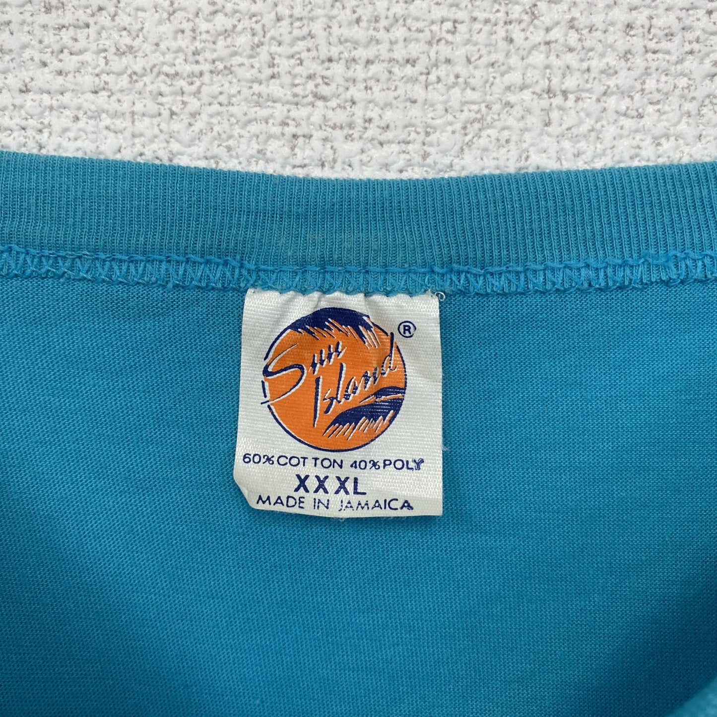 古着 used 半袖プリントTシャツ 90s シングルステッチ ヴィンテージ クルーネック レトロ 水色 ブルー XXXLサイズ