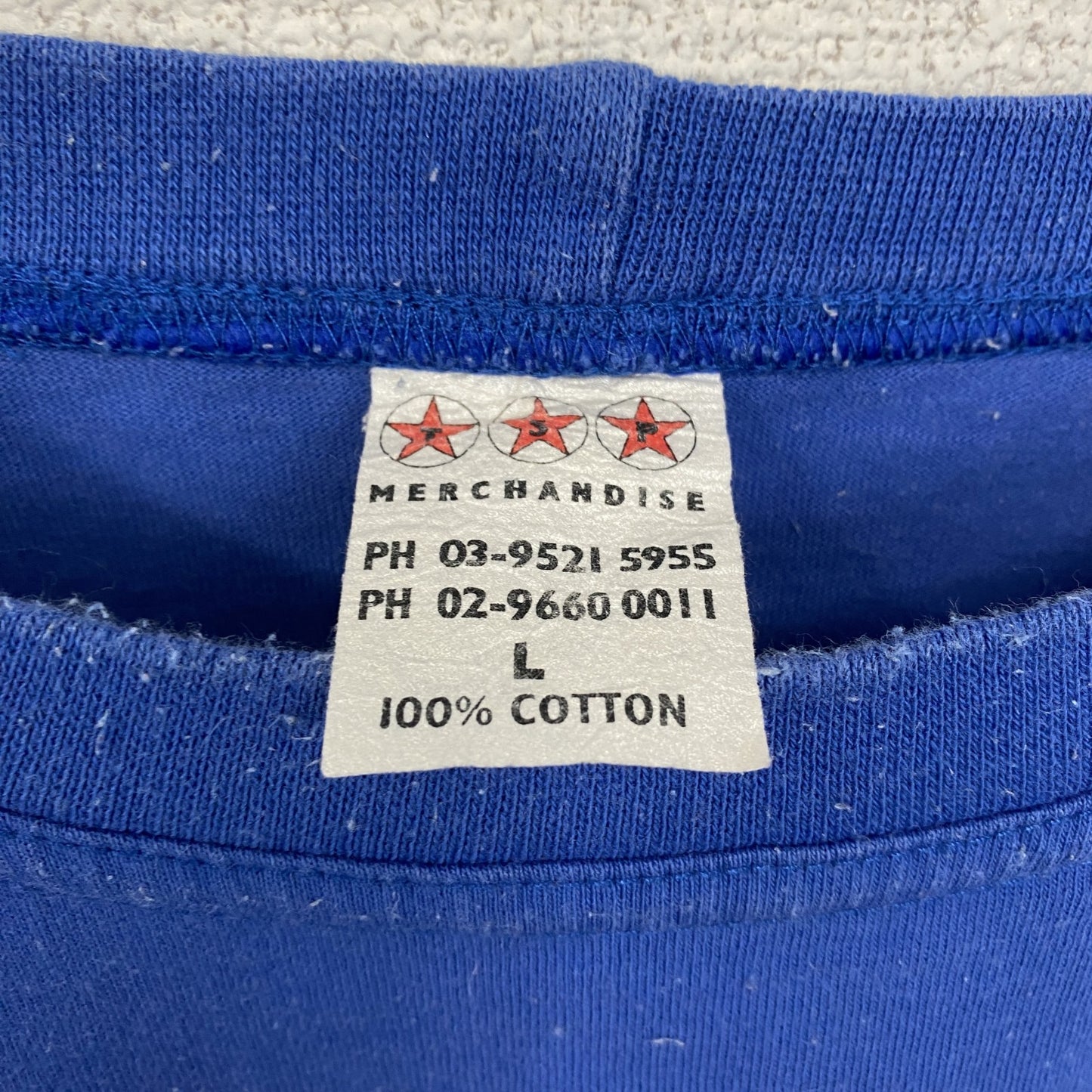 古着 used 半袖プリントTシャツ 90s シングルステッチ ヴィンテージ カニ クルーネック レトロ 青 ブルー Lサイズ