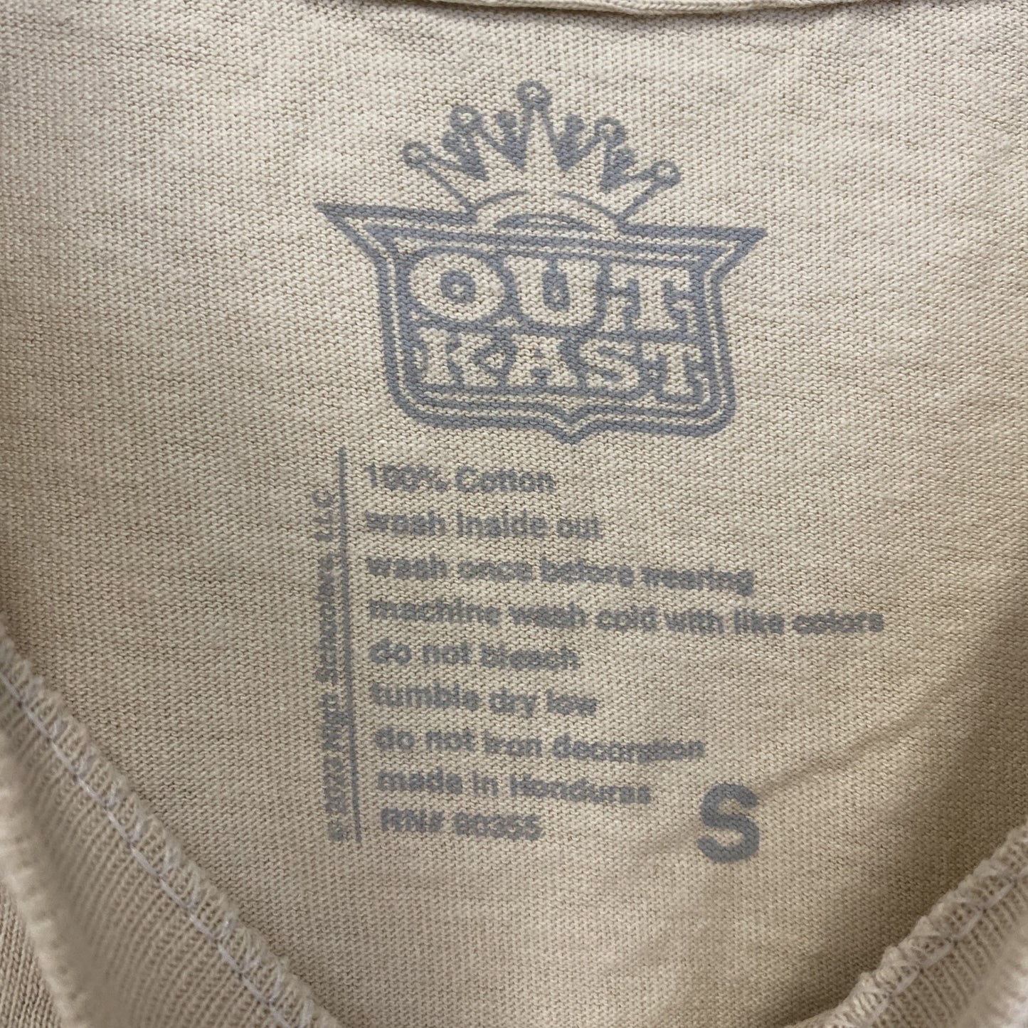 古着 used OUT KAST アウトキャスト 半袖プリントTシャツ ヒップホップ レトロ クルーネック ベージュ Sサイズ