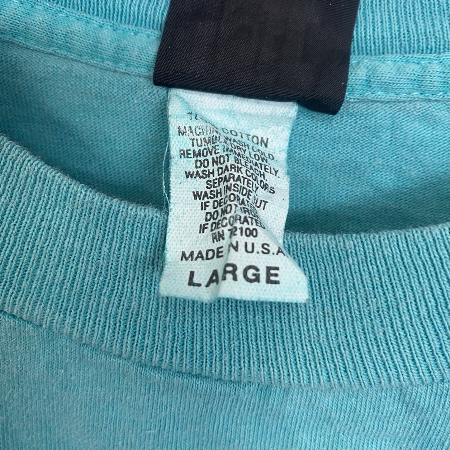 古着 used 90s 半袖プリントTシャツ レトロデザイン クルーネック シングルステッチ ヴィンテージ ブルー Lサイズ