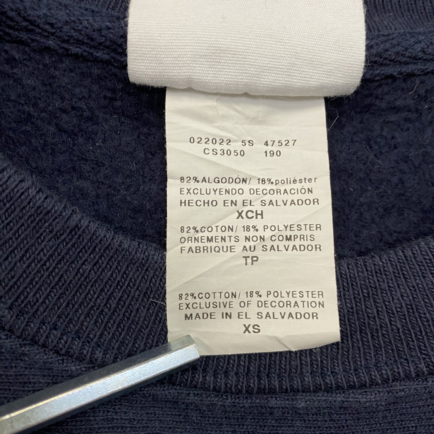 Champion チャンピオン リバースウィーブ スウェット/トレーナー 紺 ネイビー XSサイズ