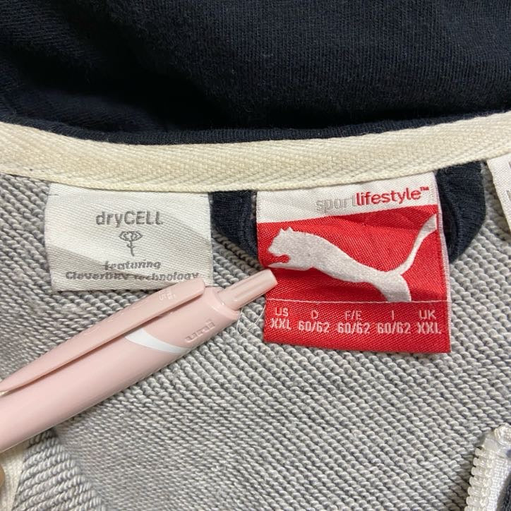 古着 used puma プーマ 長袖フルジップパーカー アウター ワンポイントロゴ ビックシルエット XXLサイズ