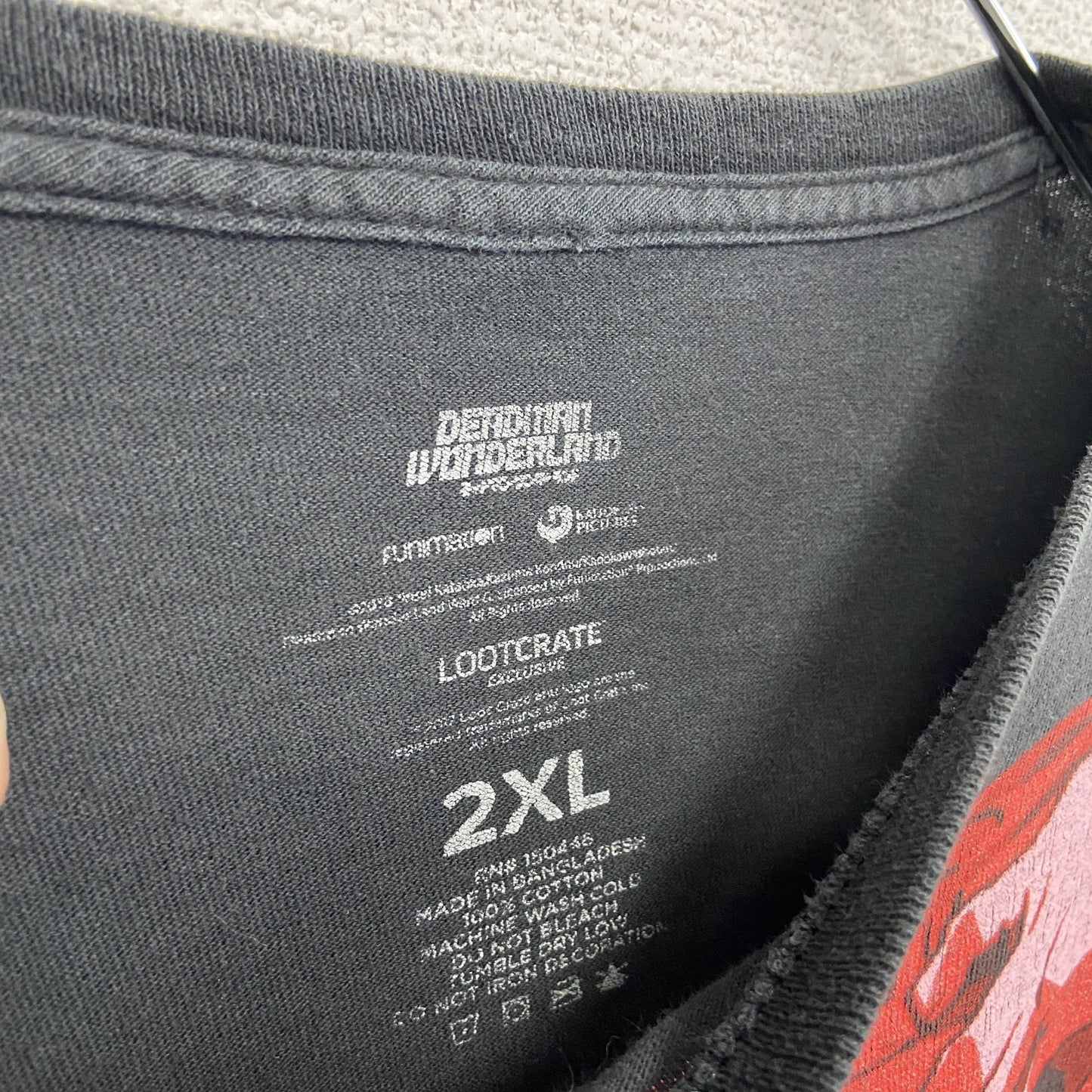 古着 used DEDMAN WANDERLAND 半袖アニメプリントTシャツ 黒 ブラック レトロデザイン 00s 2XLサイズ