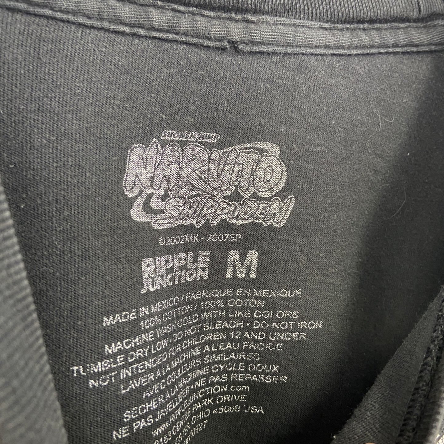 古着 used NARUTO ナルト 半袖オリジナルアニメプリントTシャツ うちはサスケ 黒 カジュアル クルーネック Mサイズ