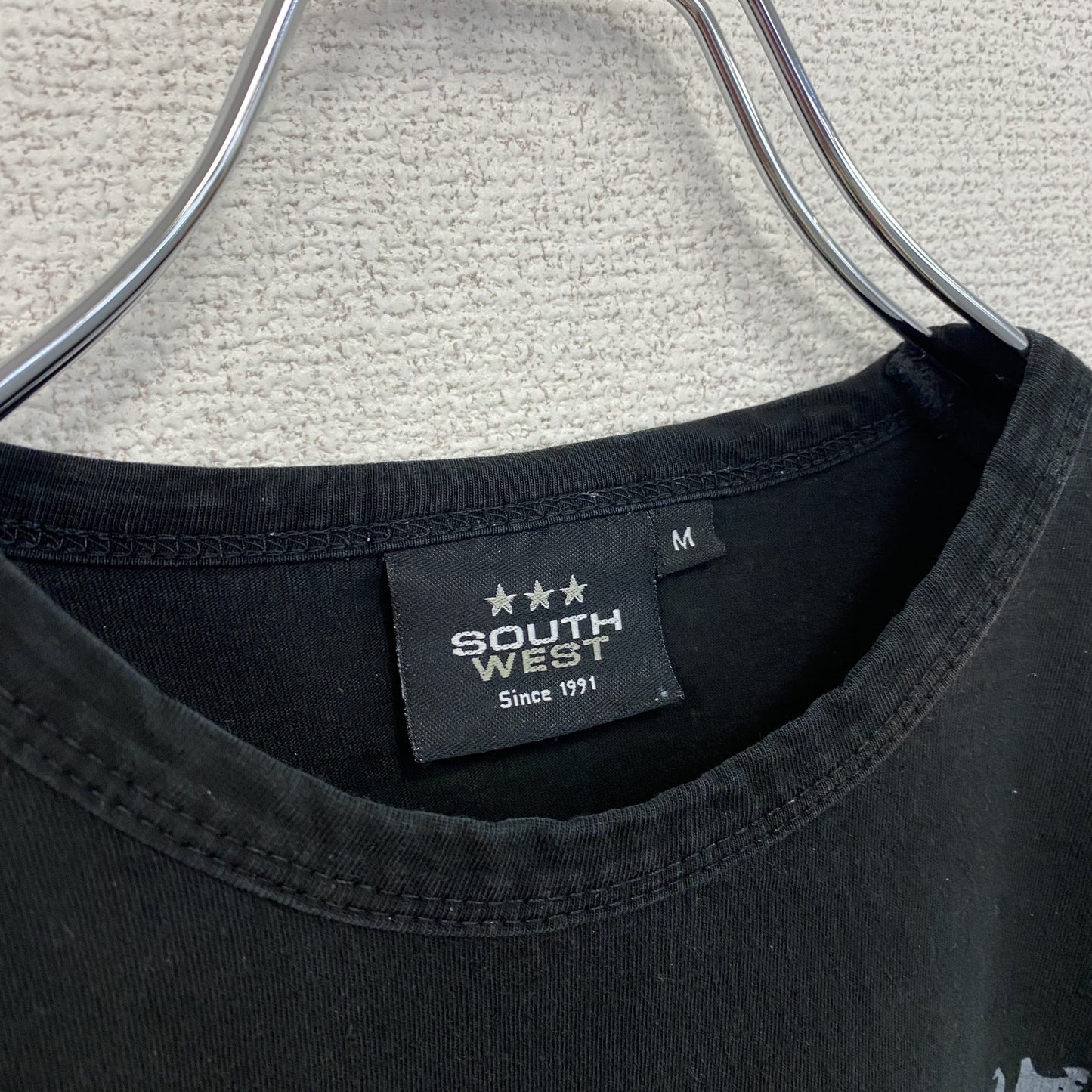 古着 used SOUTH WEST 半袖アニマルプリントTシャツ フクロウ 梟 レトロ クルーネック 黒 ブラック Mサイズ