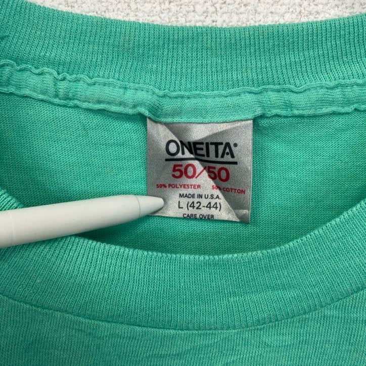 古着 used オニータ 90s 半袖プリントTシャツ USA製 シングルステッチ 草 リーフ 緑 グリーン Lサイズ
