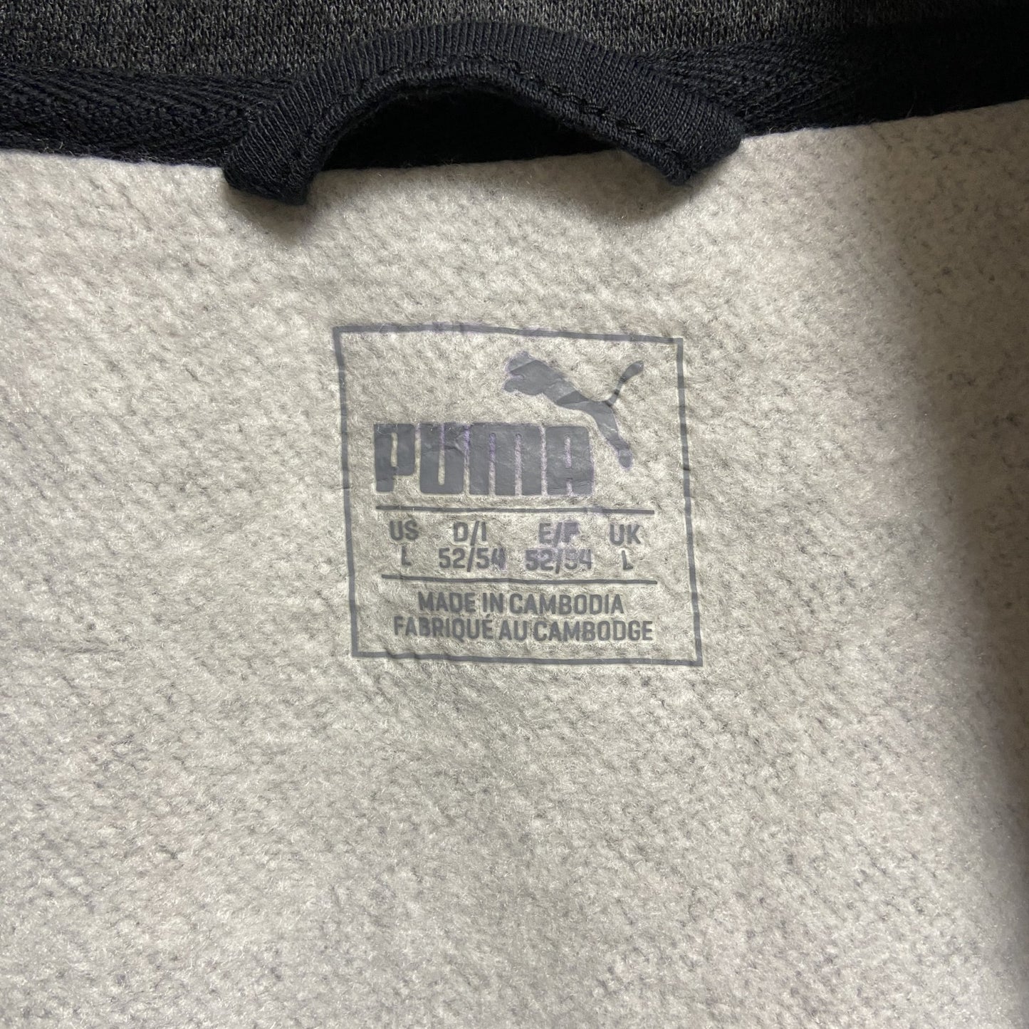 古着 used PUMA プーマ 長袖ワンポイントロゴフルジップジャージパーカー スポーティー ダークグレー Lサイズ