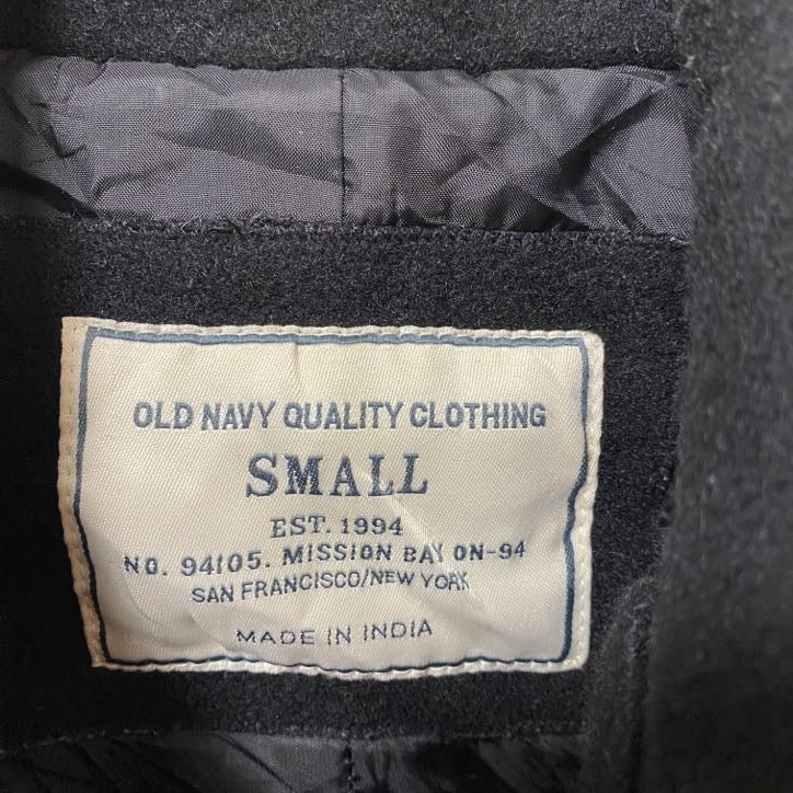 古着 used OLD NAVY オールドネイビー 長袖ウールピーコート アウター ジャケット 黒 ブラック フォーマル Sサイズ