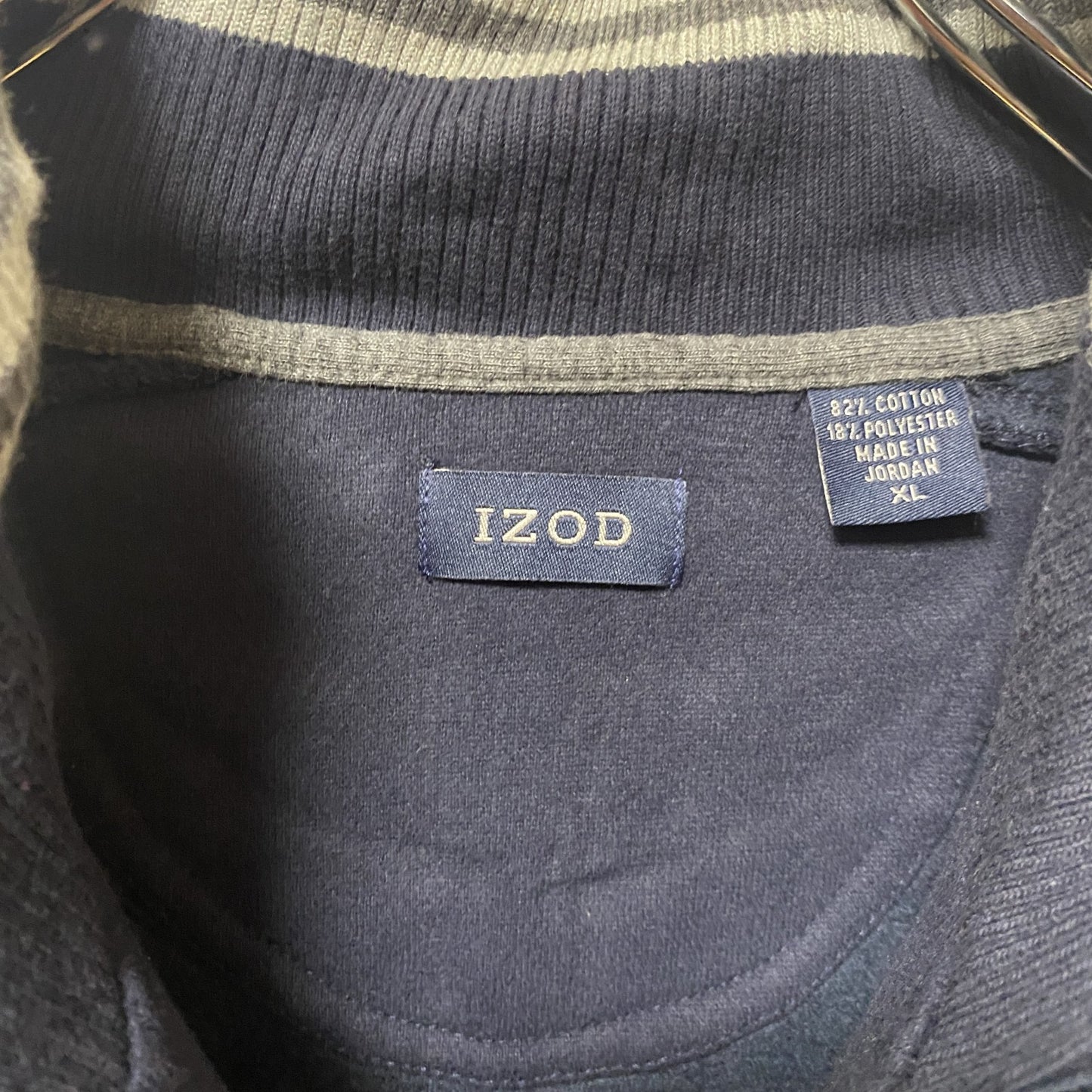 古着 used IZOD アイゾッド 長袖ハーフジップスウェット トレーナー ワンポイント刺繍 ビッグシルエット XLサイズ