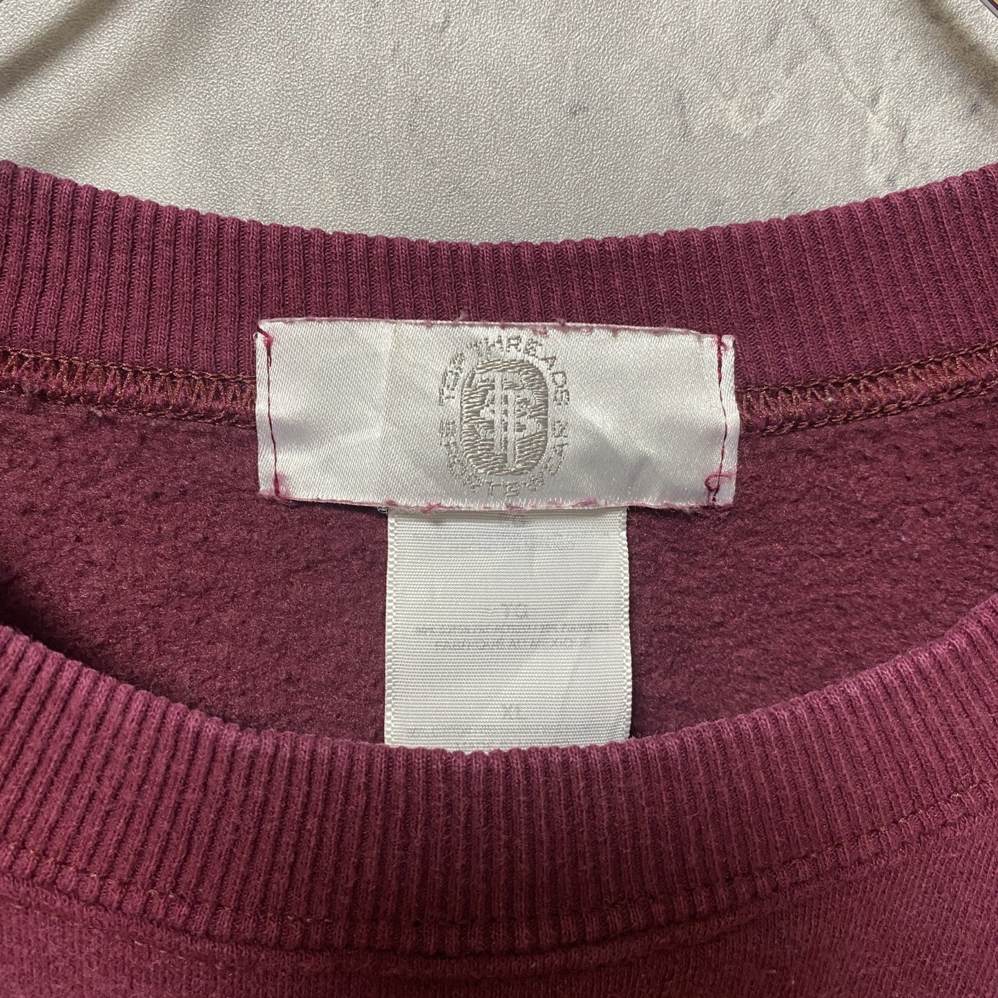 古着 used SAVANNAH 長袖刺繍スウェット トレーナー ワインレッド ビッグシルエット オーバーサイズ XLサイズ