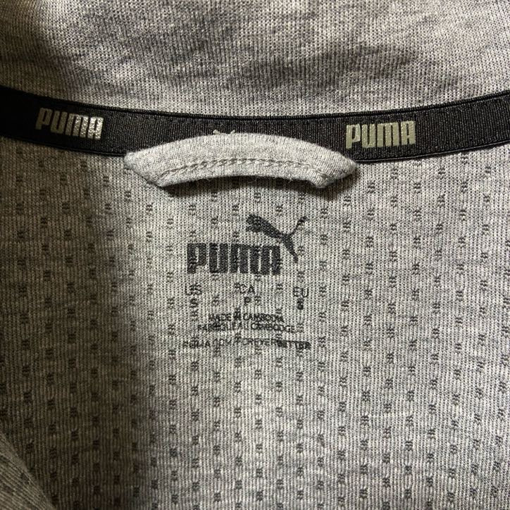 古着 used puma プーマ 長袖ジップアップスウェット トレーナー ワンポイントロゴプリント グレー Sサイズ