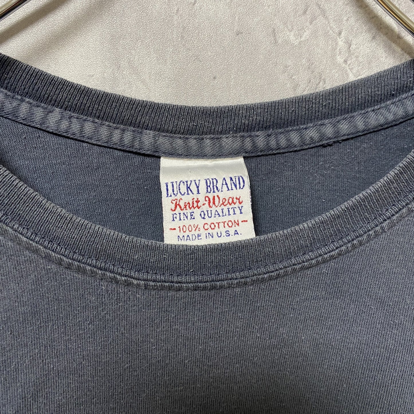 古着 used Lucky Brand Blue Jeans 半袖プリントTシャツ USA製 グレー ビッグシルエット XLサイズ