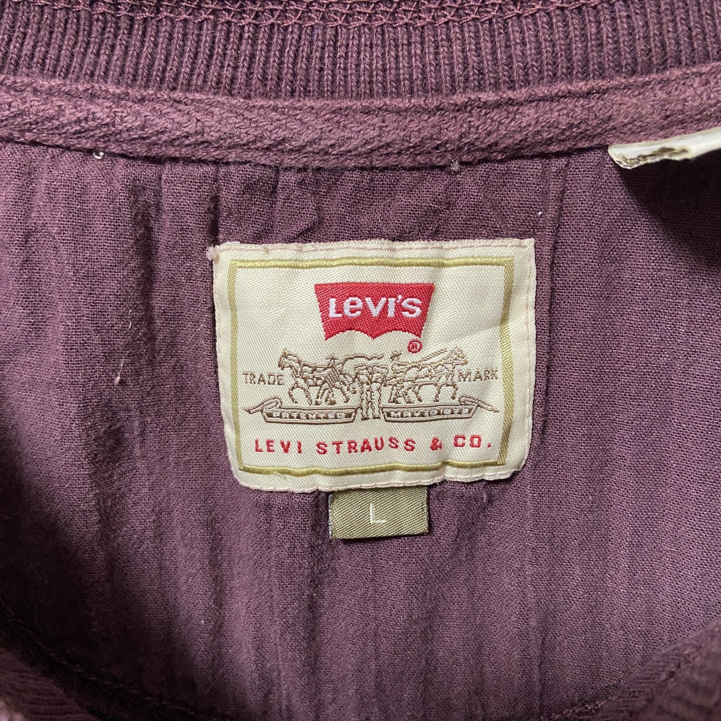 古着 used Levi’s リーバイス 長袖ヘンリーネック長袖Tシャツ カットソー 無地 シンプル 秋冬服 Lサイズ