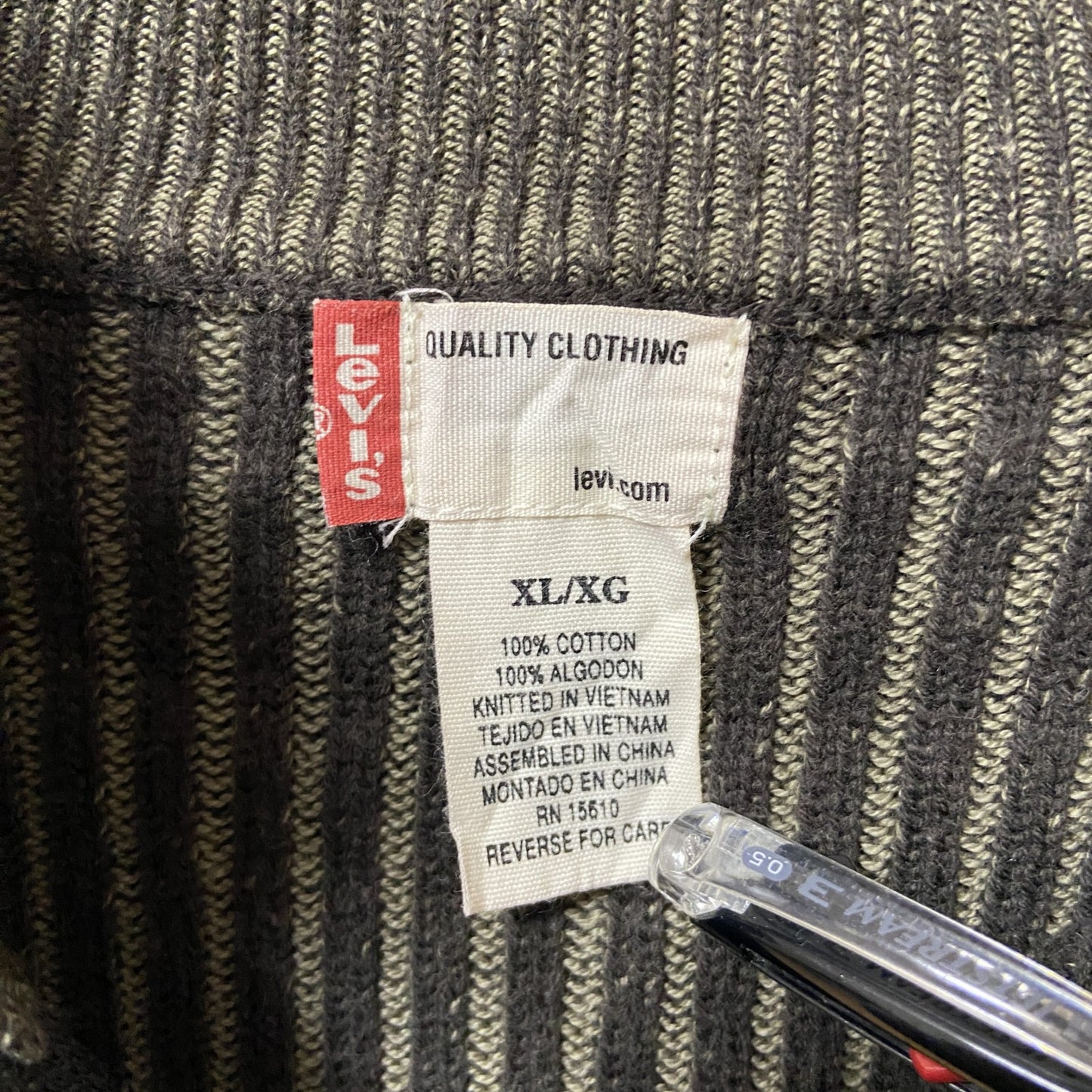 古着 used Levi’s リーバイス 長袖ハーフジップニット セーター ハイネック ヴィンテージカラー XLサイズ