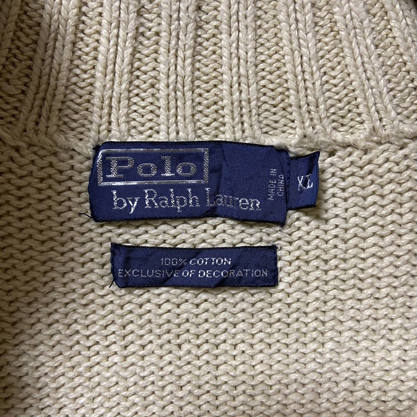 古着 used Polo by Ralph Lauren 長袖ハーフジップニット セーター ワンポイントロゴ XLサイズ