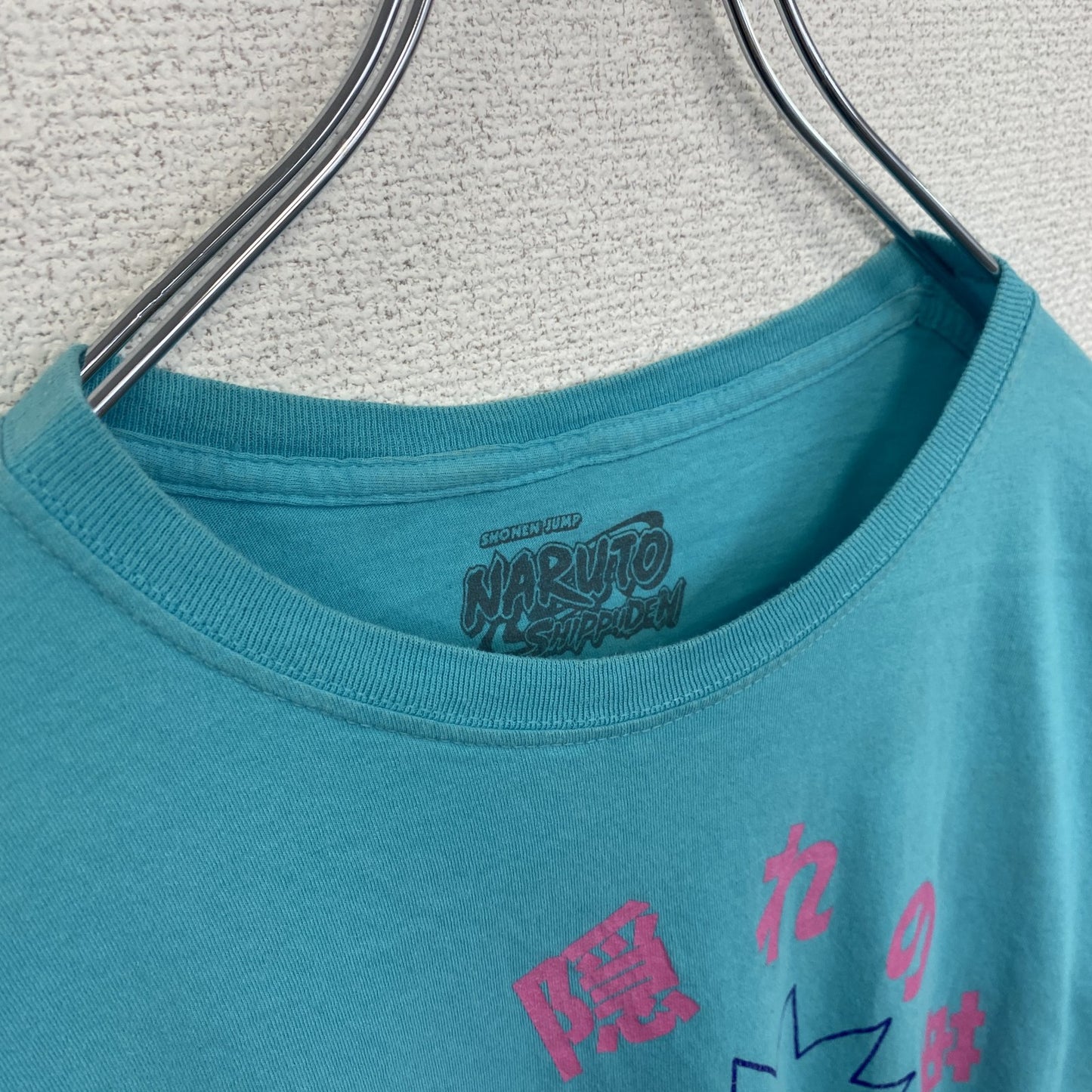 古着 used NARUTO ナルト 半袖プリントTシャツ アニメ ライトブルー 水色 クルーネック 少年ジャンプ Lサイズ