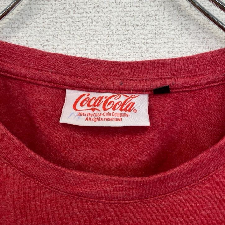 古着 used 半袖プリントTシャツ コカコーラ 企業 赤 レッド クルーネック レトロデザイン Lサイズ