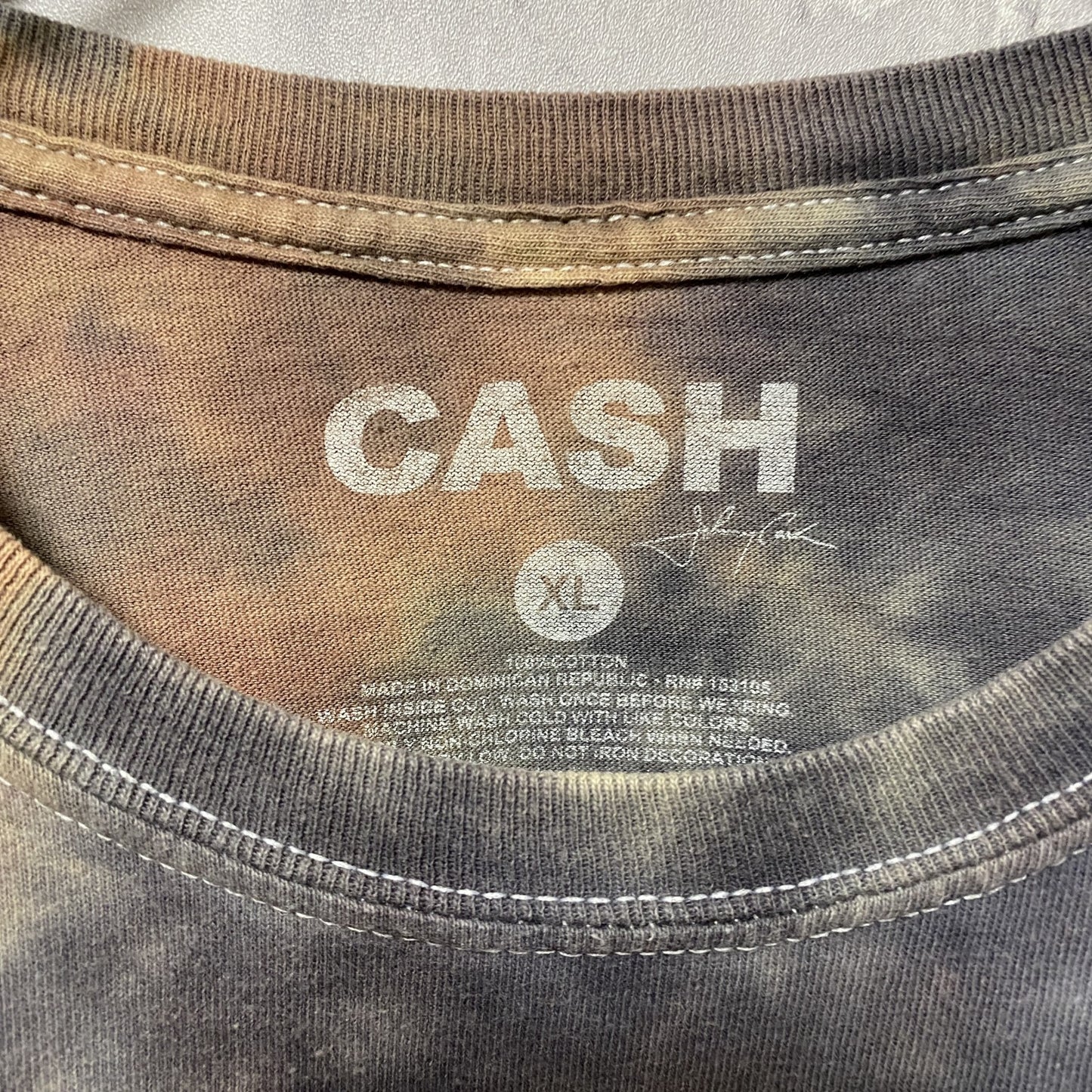古着 used Johnny Cash ジョニーキャッシュ 半袖バンドプリントTシャツ タイダイ柄 ビッグシルエット XLサイズ