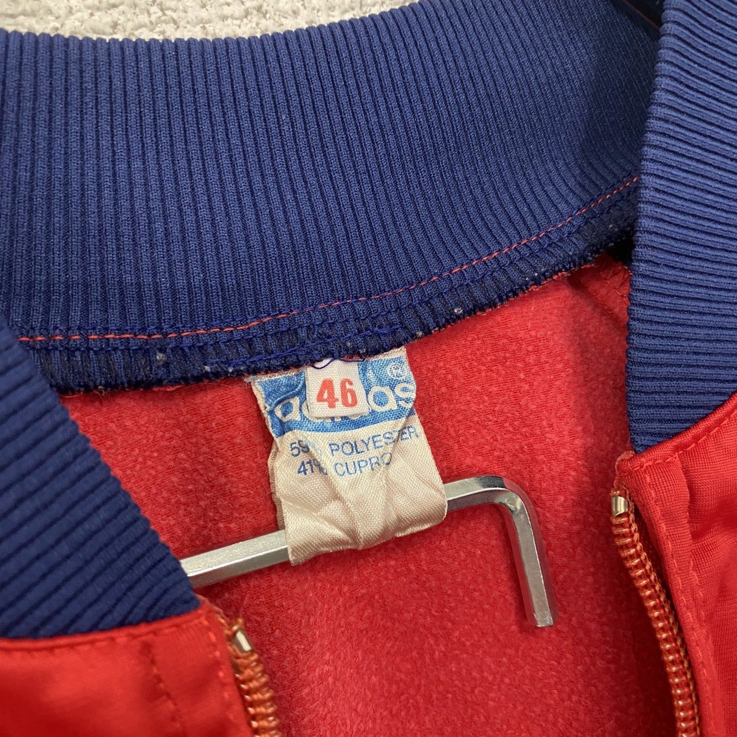 70s adidas アディダス ATP トラックジャケット/ジャージ トレフォイルロゴ ヴィンテージ 赤 レッド 46サイズ