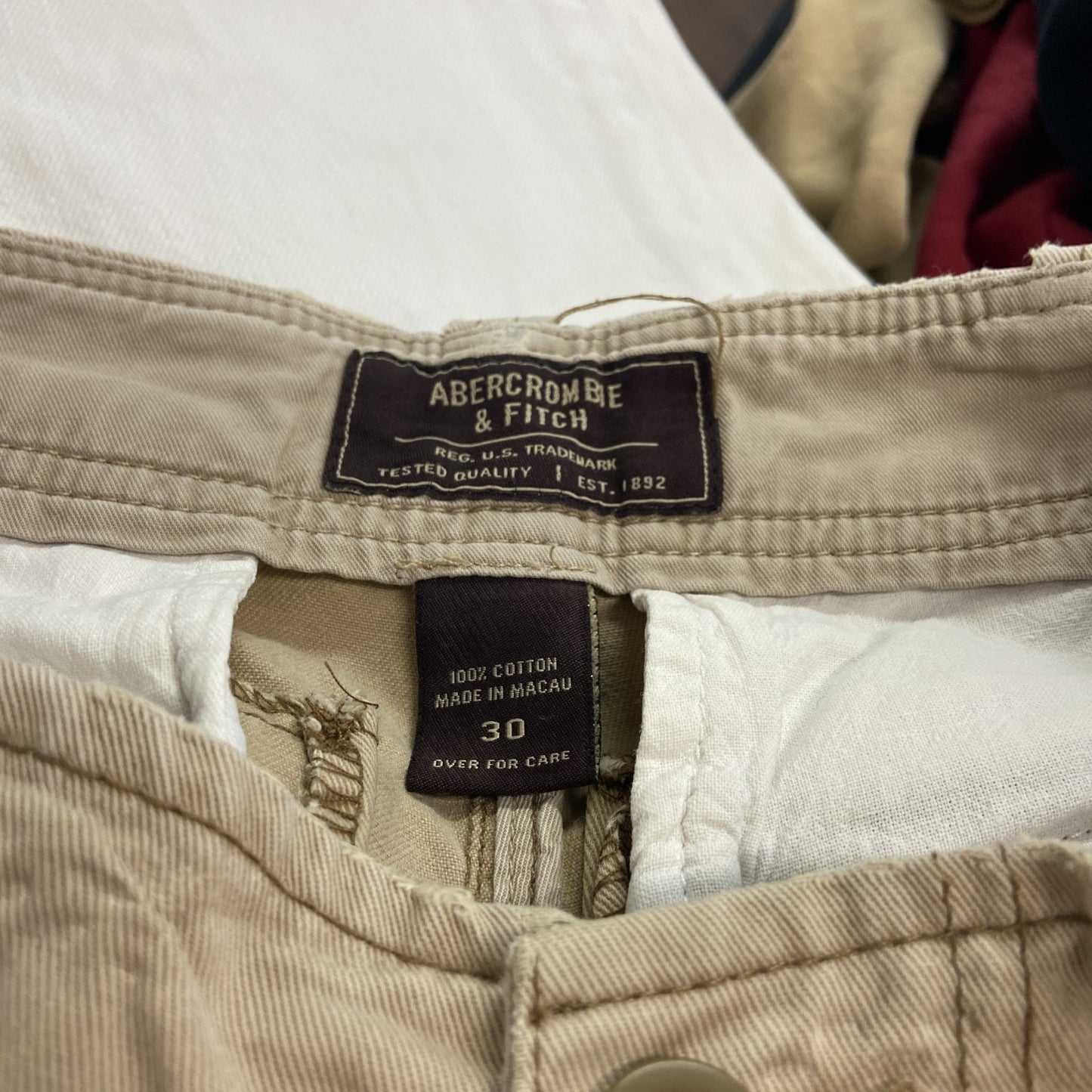 Abercrombie&Fitch アバクロンビー&フィッチ ハーフカーゴパンツ/ショートパンツ ベージュ W30サイズ