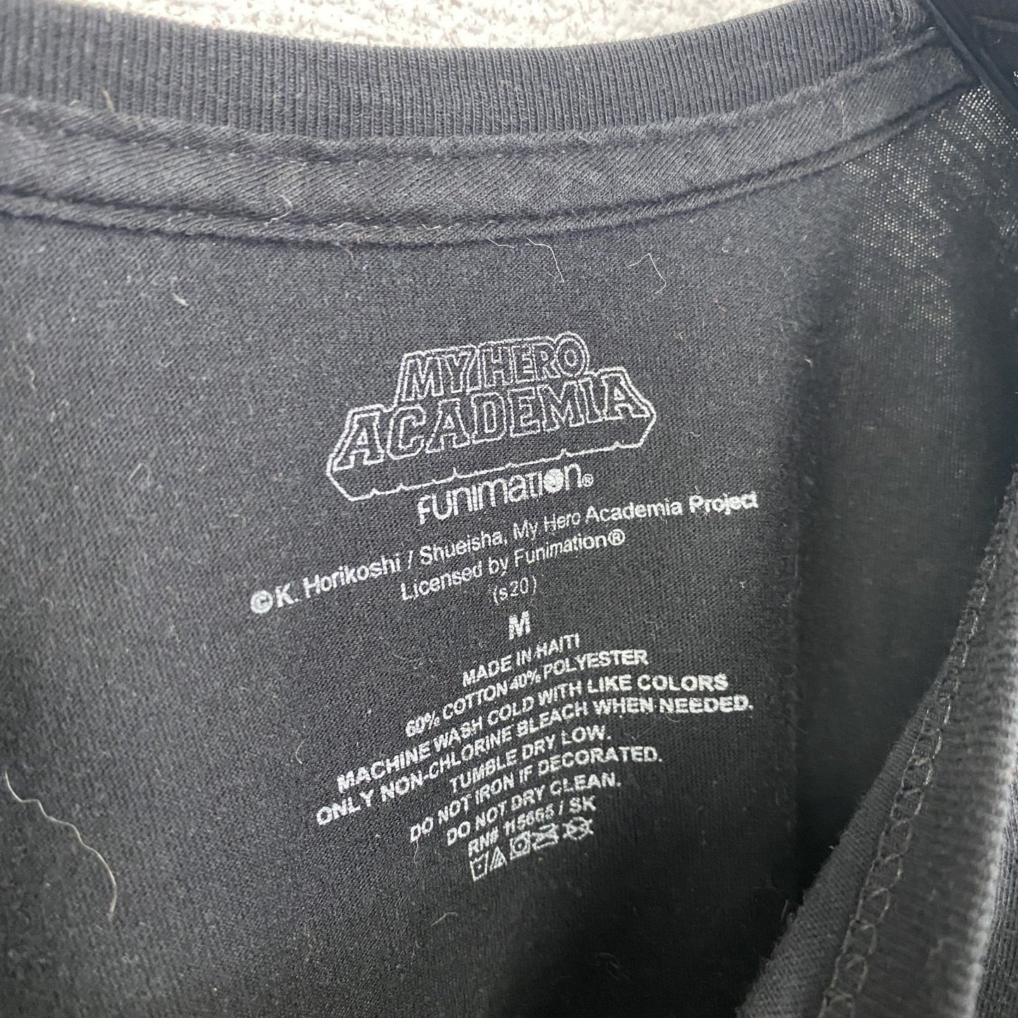 古着 used 僕のヒーローアカデミア 半袖オリジナルアニメプリントTシャツ 少年ジャンプ ヒロアカ クルーネック 黒 Mサイズ