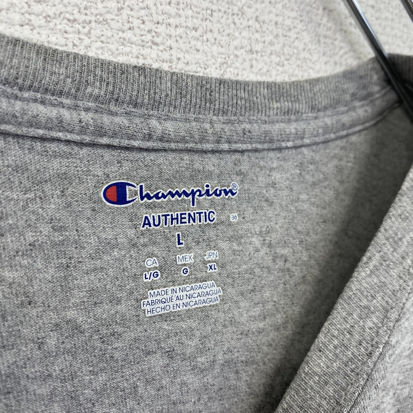 古着 used champion チャンピオン 半袖カレッジプリントTシャツ カトリック大学 グレー カジュアルデザイン Lサイズ