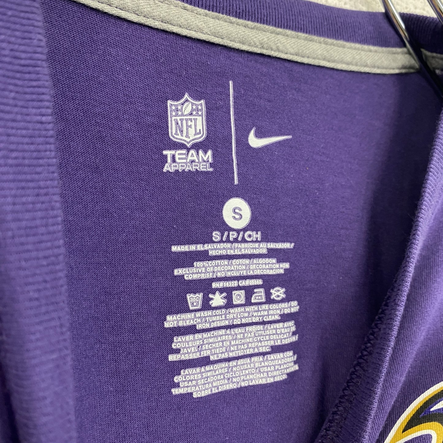 古着 used NIKE ナイキ 半袖プリントTシャツ NFL アメフト カジュアルデザイン レトロ 紫 パープル Sサイズ