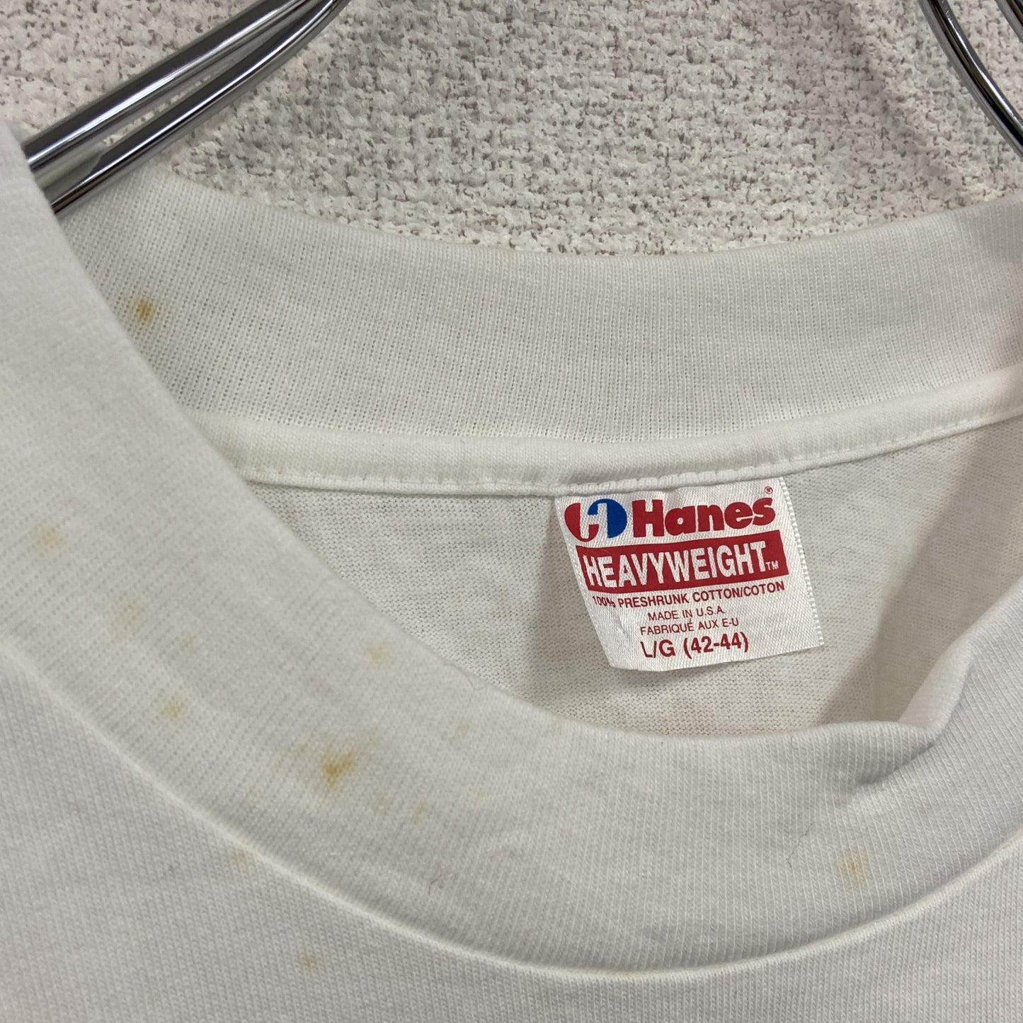 ~00s Hanes ヘインズ 半袖Tシャツ シングルステッチ by GINZA Q-TO 白 ホワイト Lサイズ