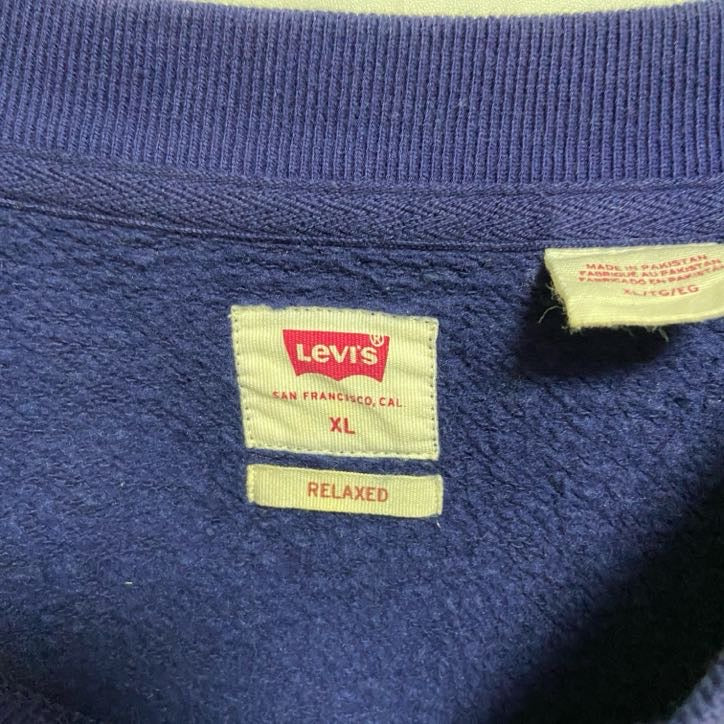 古着 used Levi’s リーバイス 長袖クルーネックスウェット トレーナー バイカラー ビックシルエット XLサイズ