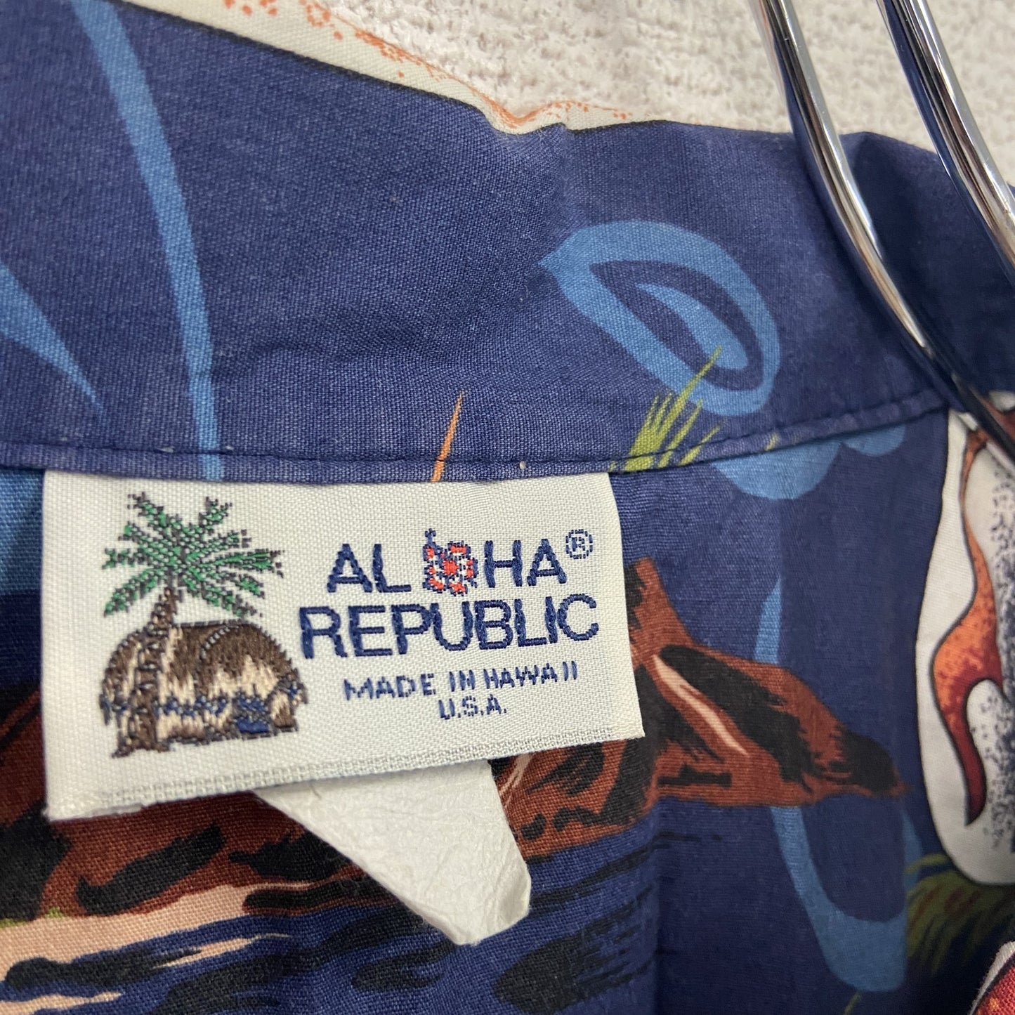 ALOHA REPUBLIC 半袖シャツ/アロハシャツ 総柄 紺 ネイビー
