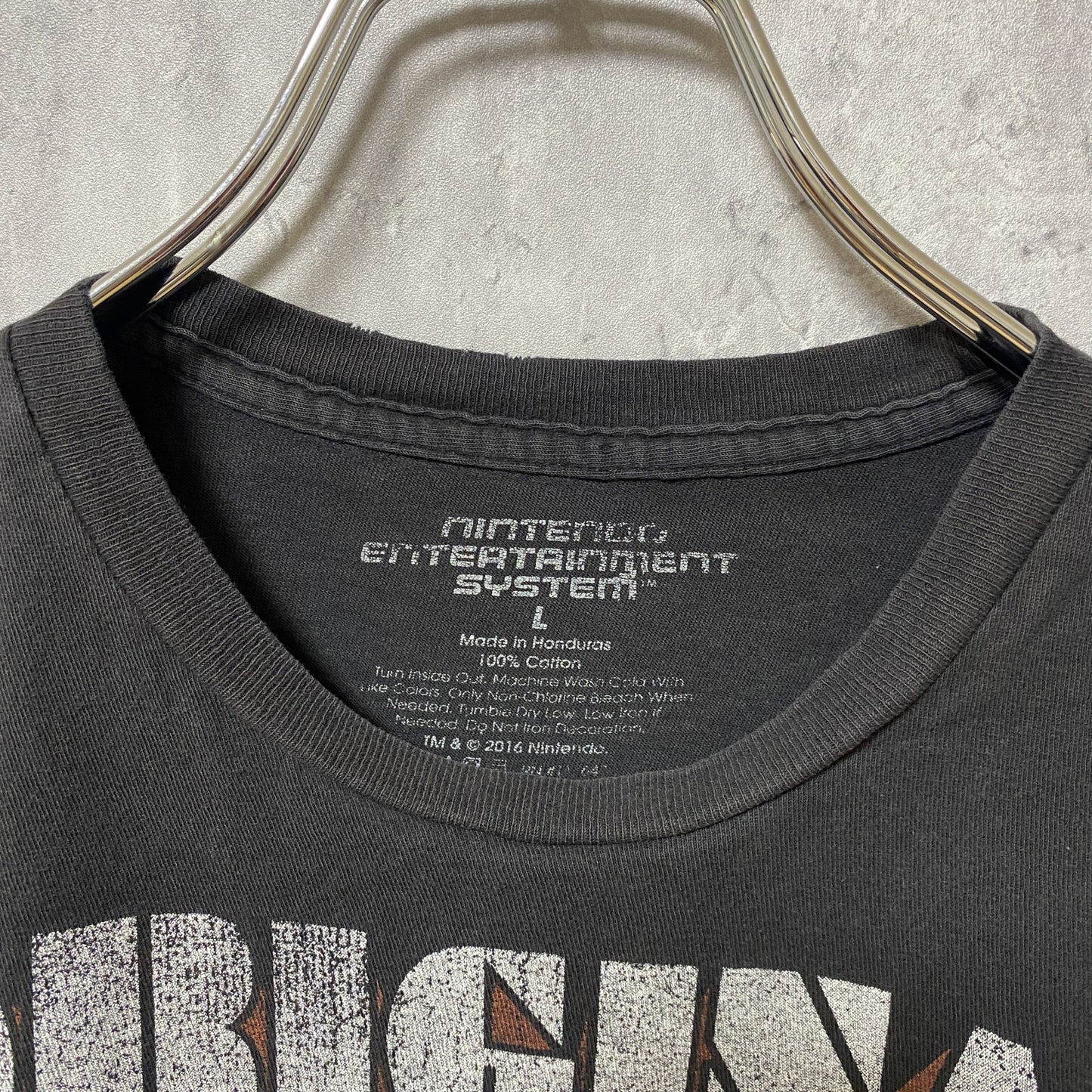 古着 used Nintendo ニンテンドー 半袖公式プリントTシャツ ゲーム コントローラー 黒 ブラック Lサイズ