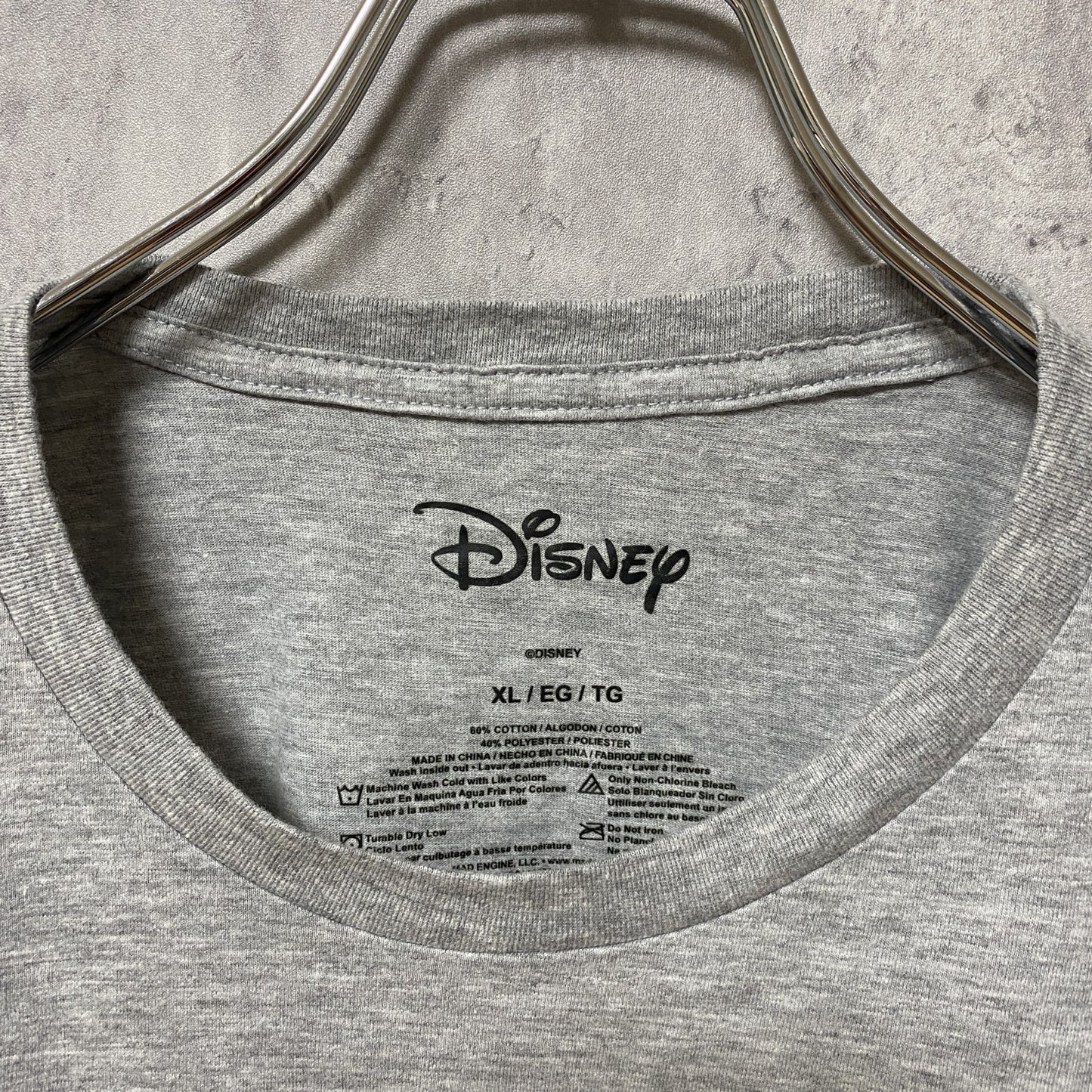 古着 used Disney ディズニー 半袖公式プリントキャラクターTシャツ ミッキー グレー ビッグシルエット XLサイズ