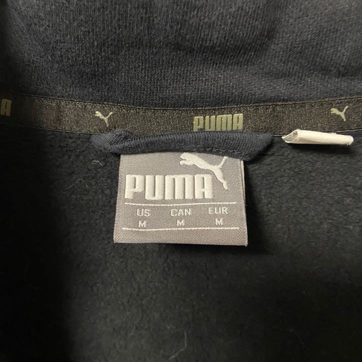 古着 used puma プーマ 長袖ジップアップスウェット トレーナー ワンポイントロゴプリント ハイネック 秋冬服 Mサイズ