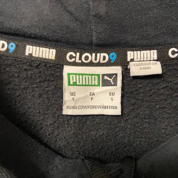 古着 used puma プーマ CLOUD9 長袖プリントパーカー スウェット プルオーバー ワンポイントロゴ 秋冬服 Sサイズ