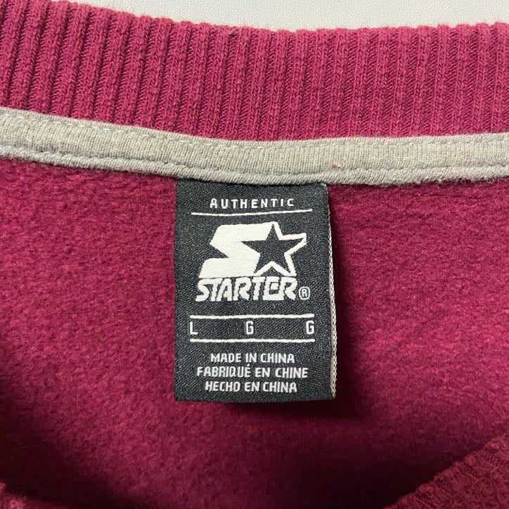 古着 used STARTER スターター 長袖スウェット トレーナー ワンポイントロゴ刺繍 バーガンディー 秋冬服 Lサイズ