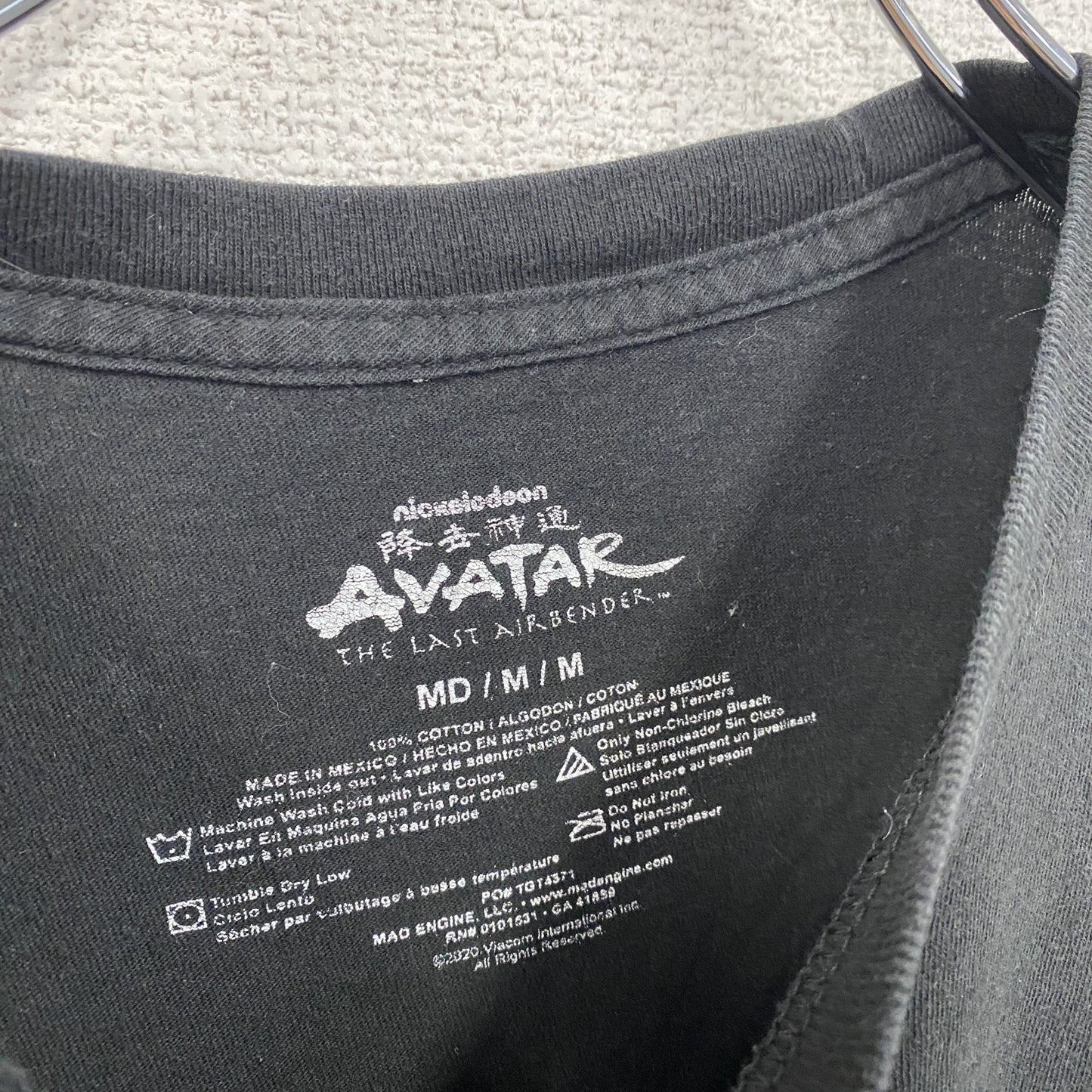 古着 used アバター 伝説の少年アン AVATAR 半袖アニメプリントTシャツ レトロ クルーネック 黒 ブラック Mサイズ