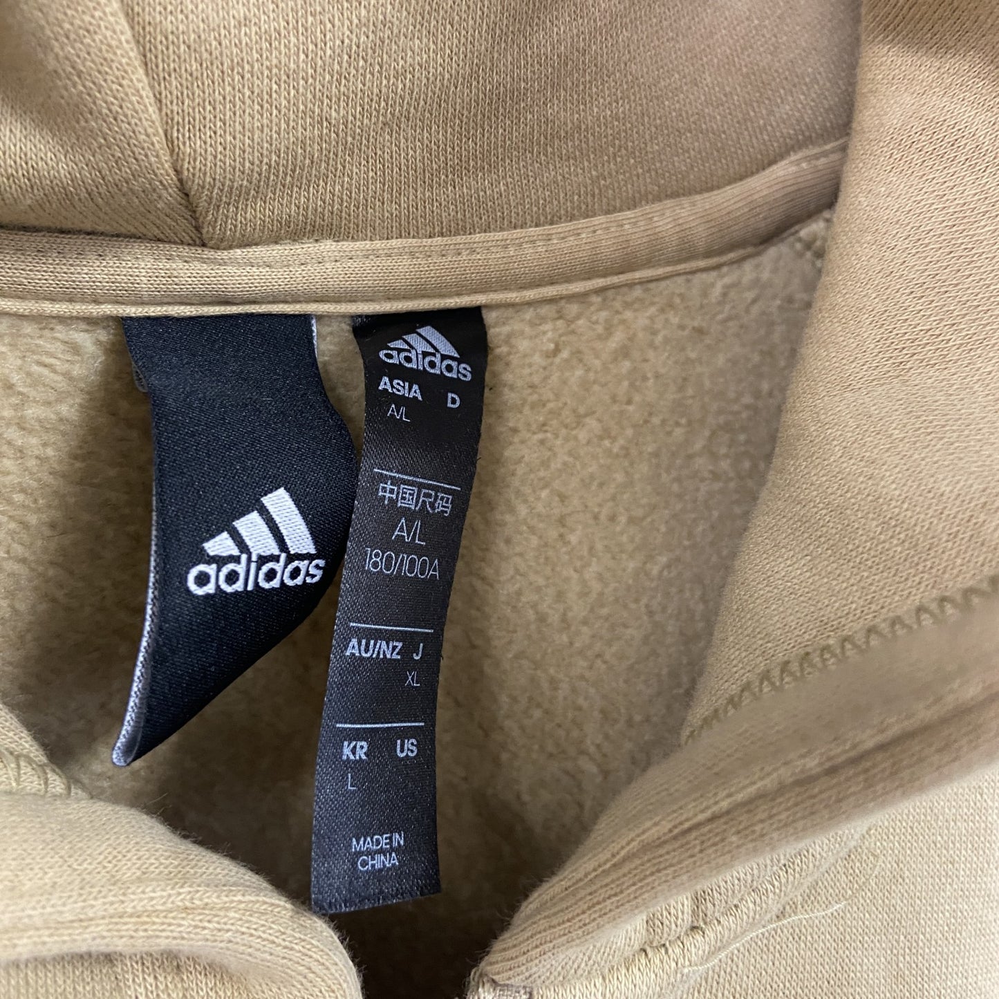 adidas アディダス フルジップスウェットパーカー/フーディー からし色 XLサイズ