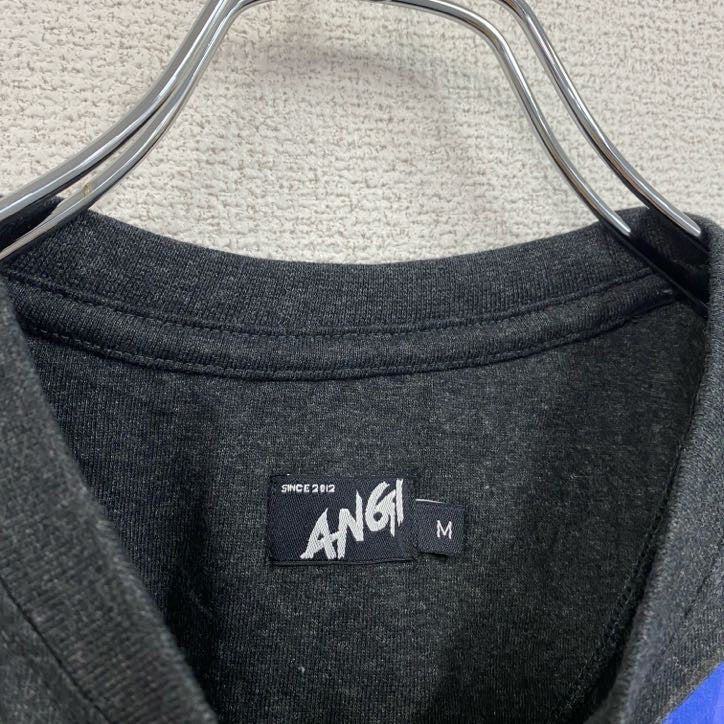 古着 used ローリングストーンズ 半袖バンドプリントTシャツ レトロデザイン クルーネック 口 舌 黒 ブラック Mサイズ