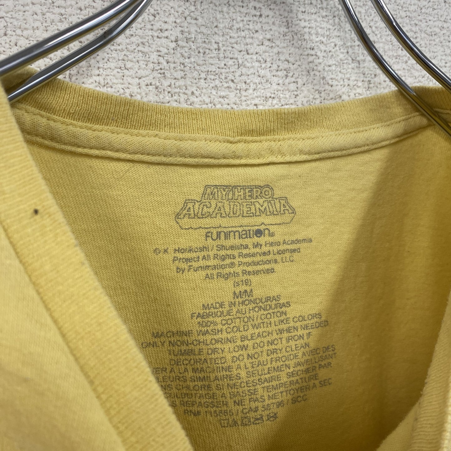 古着 used 僕のヒーローアカデミア 半袖アニメプリントTシャツ ジャンプ レトロ クルーネック 黄色 イエロー Mサイズ
