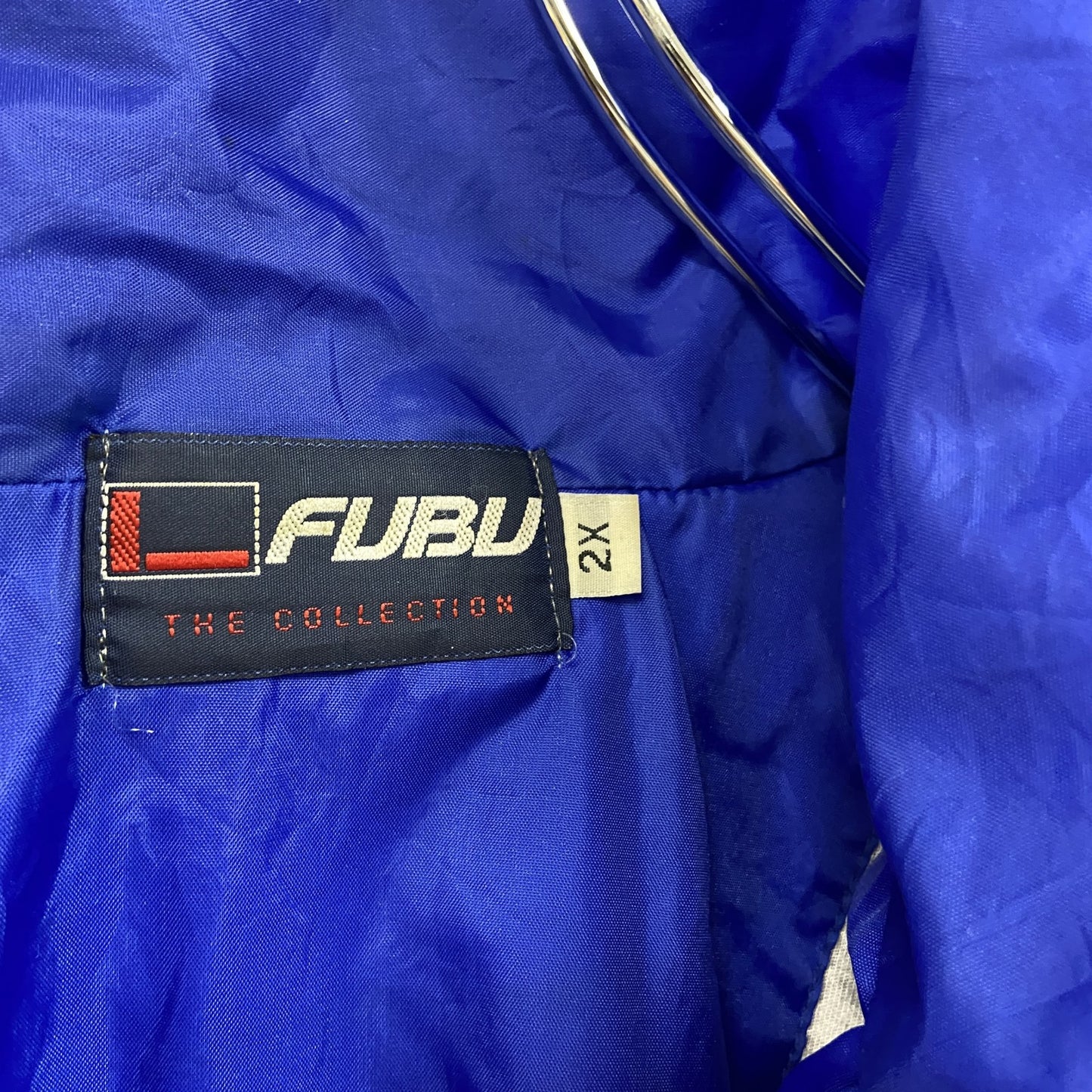FUBU フブ フルジップジャケット 刺繍ロゴ 青 ブルー 2Xサイズ