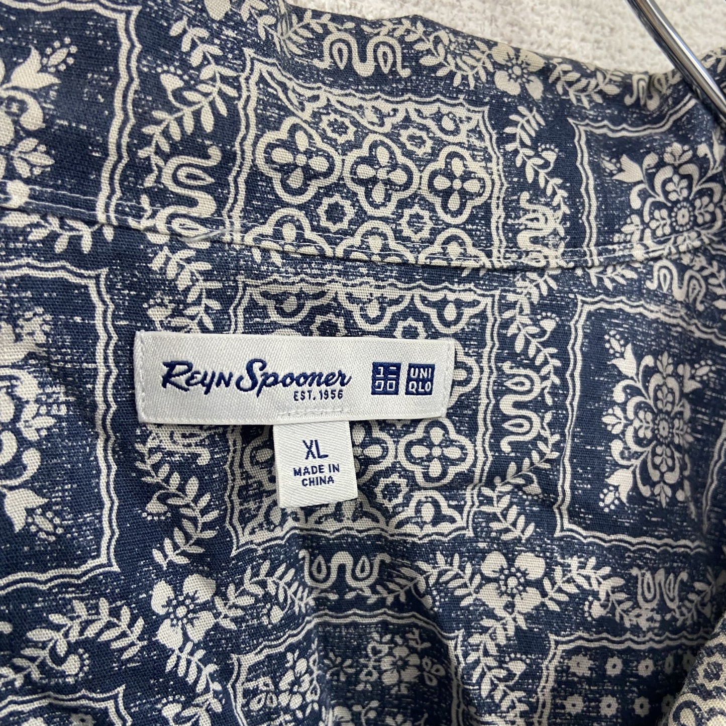 Reyn Spooner UNIQLO ユニクロ 半袖シャツ/柄シャツ 総柄 紺 ネイビー XLサイズ
