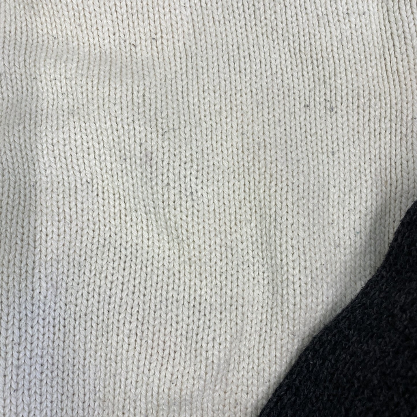 古着 used 長袖ノルディック柄カウチンニット セーター ハイネック レトロデザイン トナカイ 鹿 白 黒 秋冬服