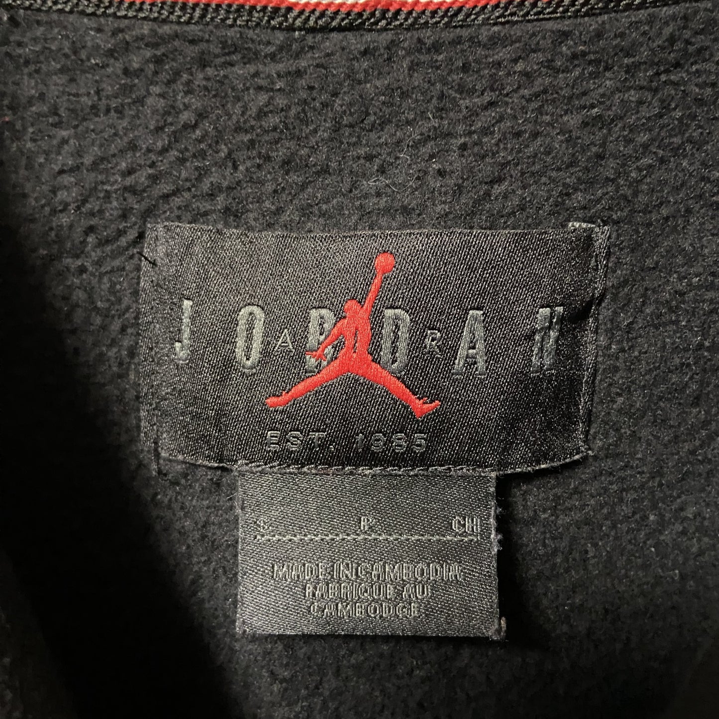 古着 used AIR JORDAN エアジョーダン 長袖ロゴプリントパーカー フード付き スウェット 黒 ブラック Sサイズ