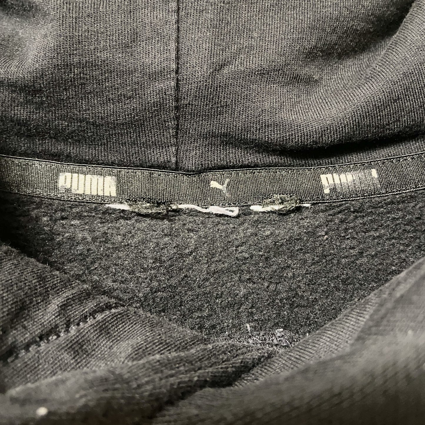古着 used puma プーマ 長袖ロゴプリントパーカー フード付き スウェット 黒 ブラック Mサイズ