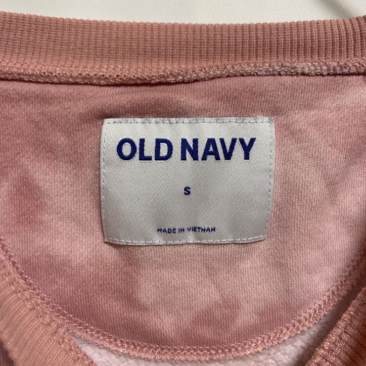 古着 used OLDNAVY オールドネイビー 長袖タイダイ柄スウェット トレーナー クルーネック ピンク レトロ Sサイズ