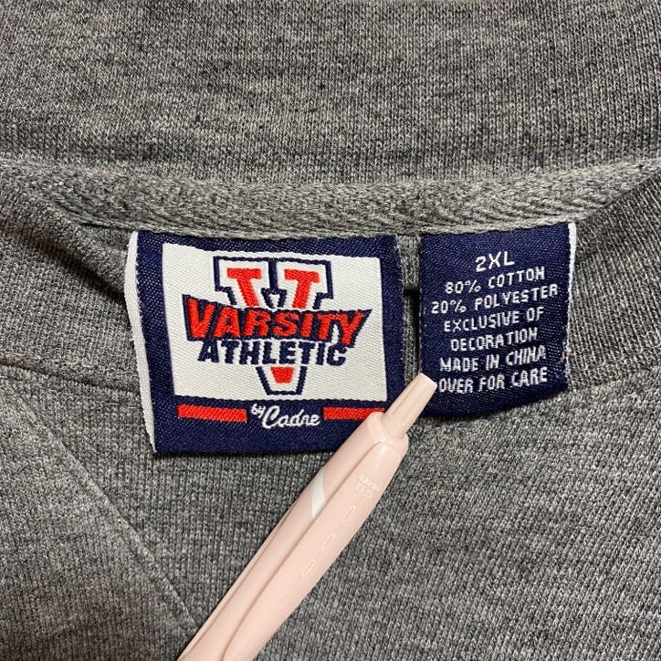 古着 used VARSITYATHLETIC 長袖カレッジプリントスウェット トレーナー デューク大学 グレー 2XLサイズ