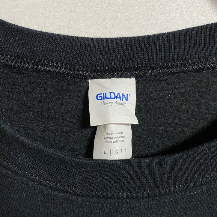 古着 used GILDAN ギルダン 長袖プリントスウェット トレーナー クッキー 黒 ブラック 秋冬服 Lサイズ