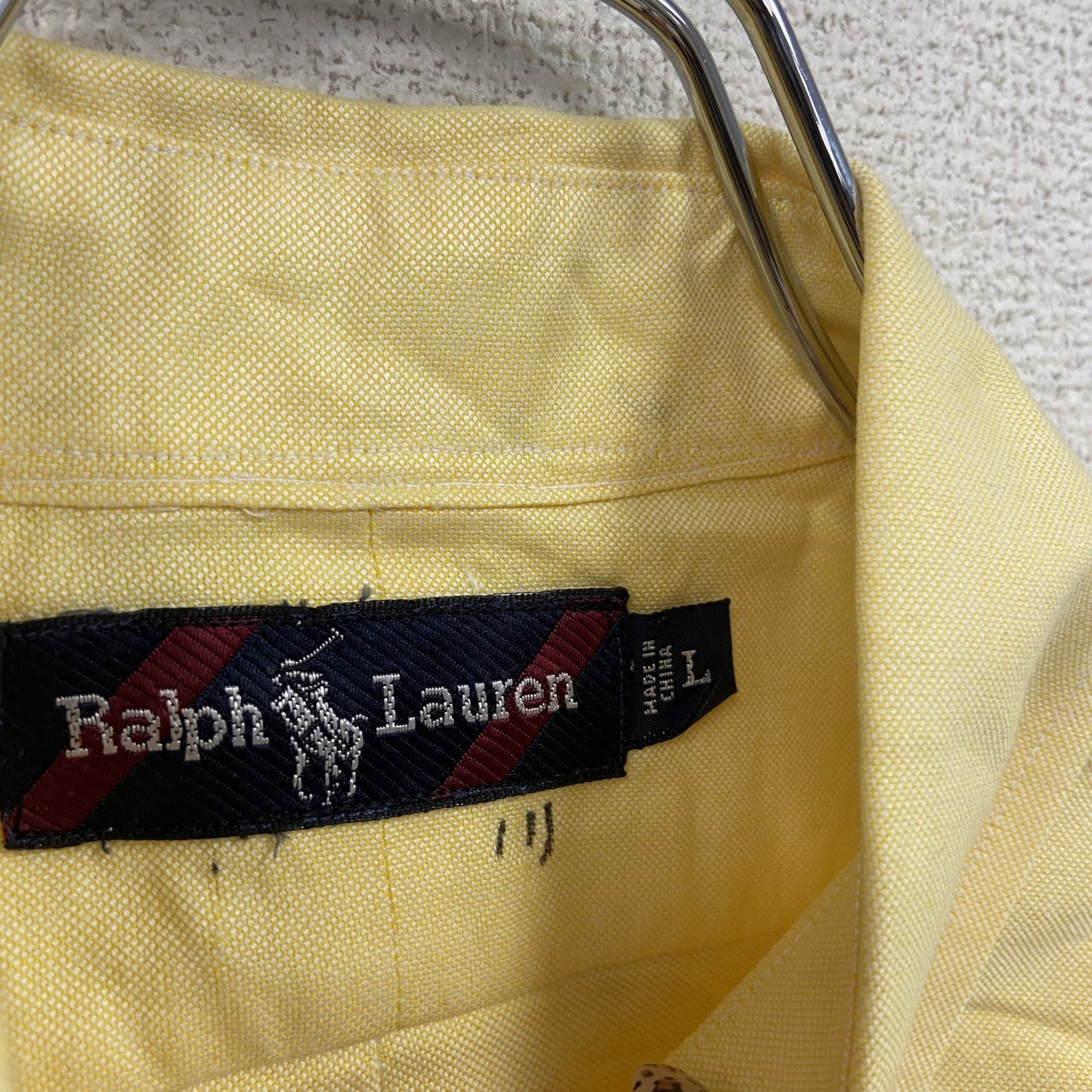 RALPH LAUREN ラルフローレン 半袖シャツ/ボタンダウンシャツ 黄色 イエロー Lサイズ